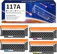 HP 117A Cartucho de Toner Compatible para Color Laser MFP 178nwg 179fwg 179fnw, 150nw 150a 178nw - W2070A W2071A W2072A W2073A (4 Paquetes)