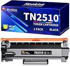 Hookink TN2510 TN-2510 Cartucho de tóner Compatible para Toner Brother HL-L2400DW HL-L2445DW MFC-L2860DW MFC-L2800DW DCP-L2620DW DCP-L2660DW para TN2510XL (1 Negro, 1200 páginas)