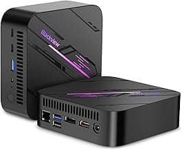 Blackview MP100 Mini PC W-11 Pro, AMD Ryzen 7 5825U(8 núcleos, 16 Hilos, hasta 4,5 GHz), 16GB RAM, 512GB SSD Mini PC Gaming, Mini Ordenador de Escritorio, Triple Pantalla 4K/WiFi 6/USB 3.2/RGB/BT5.2