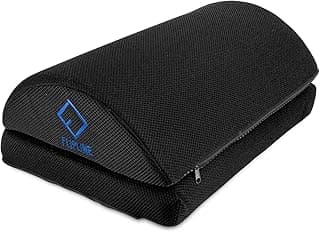 FLIPLINE Reposapiés para Escritorio Negro Con Funda de Malla Extraíble y Lavable, Altura Ajustable, Antideslizante - Accesorio para Oficina
