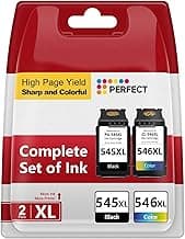 545 546 XL Reemplazo para Cartuchos Canon 545 546, Tinta Impresora PG-545XL CL-546XL Printer Ink Compatibles con Canon Pixma TS3350 TS3450 TS3150 TS205 MG2450 MG2950 TS3355 TR4650 TR4550 (Black+Color)