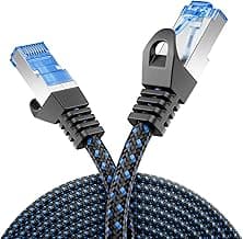 deleyCON 7,5m Cable de Red CAT 8 (40 Gbit/s, 2000 MHz) - Ethernet RJ45 S/FTP POE CAT8 LAN para PS5, Router, Módem, TV, Switch, Laptop - Negro