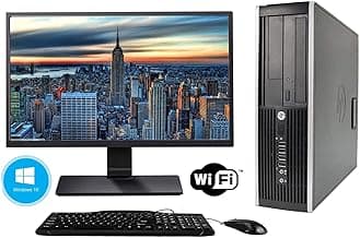 Hp Elite 8300 - Ordenador de sobremesa + Monitor 24'' (Intel Core i5-3470, 8GB de RAM, Disco de 240 SSD+ 500GB HDD, Lector DVD, WiFi,Windows 10 Pro 64) (Reacondicionado)
