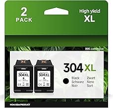 304XL Cartuchos para HP 304 Cartuchos de Compatible con HP 304 Cartuchos de Impresora para Envy 5000 5030 5010 5020 5032 5020 para Deskjet 3750 2630 2620 2622 3720 3730 3760 3762 (2 Negro)