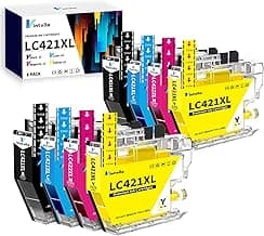 Vintella LC421XL Cartucho de Tinta Compatible con Brother LC421 LC-421XL LC-421XLVAL Multipack para Brother MFC-J1010DW DCP-J1140DW DCP-J1050DW (2 Negro, 2 Amarillo, 2 Magenta, 2 Cian)