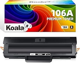 Koala 106A Tóner (con Chip) Compatible Laser 135wg Cartucho de Toner Reemplazo para HP 106A W1106A para HP Laser MFP 137fwg 137fnw Tóner Laser MFP 135a 135r 135w 107A 107R 107W Tóner (1-Pack, Negro)