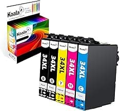 Koala Compatible Cartuchos de Tinta Reemplazo para Epson 34 XL 34XL Multipack para Epson Workforce Pro WF-3720DWF WF-3725DWF WF-3720 WF-3725 Impresoras (2 Negro, 1 Cian, 1 Magenta, 1 Amarillo)