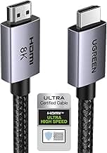 UGREEN Cable HDMI 2.1 Certificado 10K 8K 60Hz 4K 240Hz 48Gbps Aluminio eARC HDCP Dynamic HDR Dolby Atmos Compatible con Mac mini M4 Pro Monitor HDTV PS5 PS4 Xbox PC, 0.5M