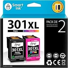 Smart Ink Remanufaturado Cartucho de Tinta Compatible del para 301XL 301 XL Alto Rendimiento 2 Pack (Negro & Color) Cartuchos para Deskjet 1000 1010 1050 1510 2050 2510 2540 3000 3050
