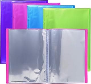 Exacompta - 86770E - Pack de 4 protectores de documentos Iderama - 30 bolsillos de cristal liso - 60 vistas - para A4 - tamaño 24 x 32 cm - funda de polipropileno semirrígido - 4 colores surtidos