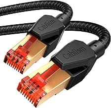 Cable de red Ethernet Cat 8 RJ45 8m (Lote de 1), 40Gbps 2000MHz Cable Internet LAN blindado Cable patch chapado en oro (8 metros)