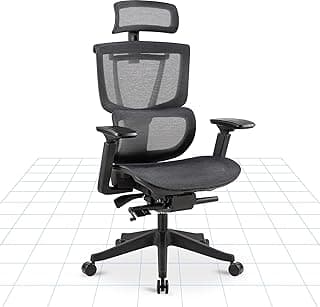 FLEXISPOT C7 - Silla de Oficina Ergonómica, con Soporte Lumbar, Ruedas Giratorias, Cojín de Malla Transpirable, función de inclinación hacia adelante, Silla de Escritorio de Altura Ajustable C7B-Air