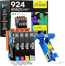 iNKPAD 924 Cartuchos compatibles para HP 924 para HP OfficeJet Pro 8120e 8122e 8124e 8125e 8132e 8134e 8135e 8138e 8139e HP OfficeJet Pro 8120 8123 8133 8130 (No con Chip)