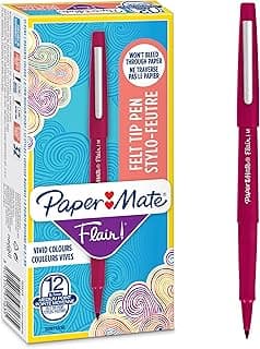 PAPER MATE Flair rotulador, punta mediana de 1,1 mm, verde, caja de 12