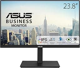 Asus VA24ECPSN Monitor Docking USB de 23.8 Pulgadas, Full HD, IPS, Sin Marco, USB-C, RJ45, 75 Hz, Adaptive-Sync, Altavoces Estéreo, Baja Luz Azul, Sin Parpadeos, Diseño Ergonómico, Montaje en Pared
