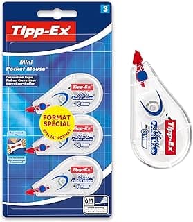 Tipp-Ex Mini Pocket Mouse Cinta Correctora - 6 m x 5 mm, Blister de 3 Unidades