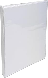Exacompta, 51021E, Carpeta con 2 anillas en "D", 3 bolsillos exteriores personalizables, A5, Blanco