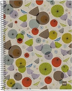 Miquelrius - Cuaderno Libreta Notebook 100% Reciclado, 4 Franjas de Colores, A4, 120 Hojas Cuadriculadas 5 mm, Papel 80 g, 4 Taladros, Cubierta de Cartón Reciclado, Diseño Eco Birds