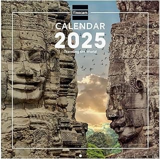 Finocam - Calendario Imágenes de Pared Internacional 2025 Mes Vista Enero 2025 - Diciembre 2025 (12 meses) Traveling Internacional
