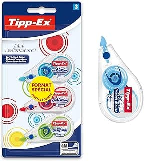 BIC Tipp-Ex Mini Pocket Mouse - Paquete de 3 unidades, colores surtidos