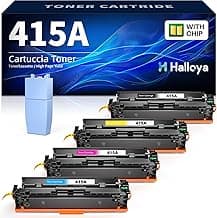 Halloya 415A Tóner (con Chip) Compatible para HP 415A 415X Tóner para Laserjet Pro M454dw, M454dn, MFP M479fdw, M479fdn, M479dw, Enterprise M455dn, M480f (W2030A W2031A W2032A W2033A)