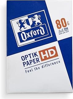 Oxford, Folios A4 80gr, Papel Blanco Multiuso, Impresora Láser o Inkjet, 1 Paquete, 500 Hojas