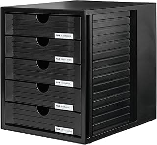 Han-Bürogeräte 1450-13 - Bandeja de correo apilable tamaño 27.5 x 32 x 33 cm color negro