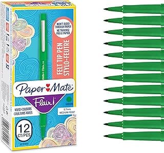PAPER MATE Flair rotulador, punta mediana de 1,1 mm, magenta, caja de 12