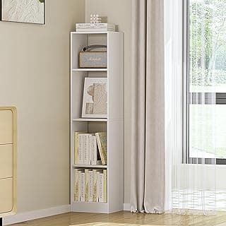 Hzuaneri Librería, Estantería, para Salón, Estudio, Oficin, Dormitorio, Estilo Escandinavo, 24 x 30 x 124 cm, Blanco, BC09403X