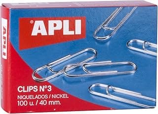 APLI 11712 - Clips niquelados nº3 40 mm 100 u.