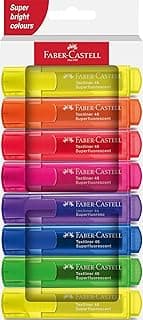 Faber-Castell 254648 - Pack de 8 Subrayadores Textliner 1546 - Tonos Neon - Ancho de Trazo 1-5 mm