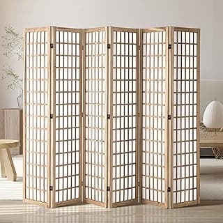 VEVOR Biombo Divisor de Ambientes 6 Paneles Biombo de Madera Plegable para Privacidad en Interiores Biombos Decorativos Portátiles para Separar Ambientes en Hogar, Oficina, Restaurante, Dormitorio