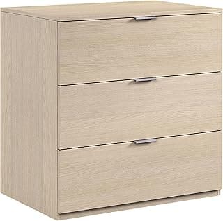 Habitdesign Cómoda 3 Cajones, 80x77x38 (AltoxAnchoxFondo-en cm), Cajonera Dormitorio 3 Cajones en Roble, Modelo LowCost