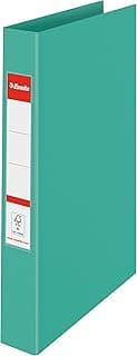 Leitz Esselte Archivador de Anillas, Capacidad 190 Hojas, Lomo de 42mm, Carpeta A4 con 2 Anillas, Tapa Rígida, Casa y Oficina, Diseño en Relieve, Gama Colour'Breeze, Verde, 626498