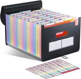 ThinkTex 26 Bolsillos Carpeta Clasificadora, A4 Carpetas Archivadoras Expandible, Portátil Acordeón Clasificador Documentos, Carpeta Separadores Archivador para Oficina, Escuela