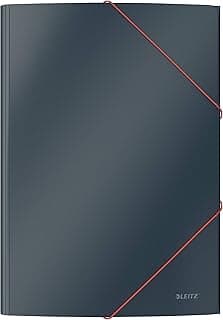 Leitz 3 FlapFolder Cosy - Cartulina (A4, terciopelo), color gris