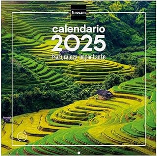 Finocam - Calendario Imágenes de Pared 30x30 para Escribir 2025 Mes Vista Enero 2025 - Diciembre 2025 (12 meses) Naturaleza Español
