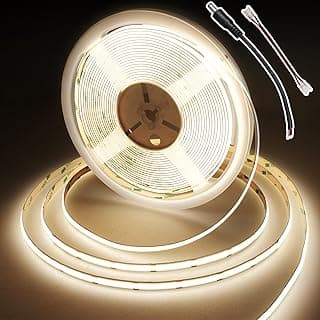 BERIXDEEP Tira LED COB 10M, Tira LED Blanco Natural con 384LEDs/m, Ancho 8mm, CRI 90+, Tiras LED Regulable DC24V para Dormitorio, Cocina, Espejo (sin Fuente de Alimentación), 4000K