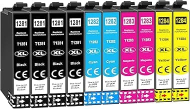128XL Cartuchos de Tinta compatibles para Epson Stylus BX305FW S22 SX125 SX130 SX230 SX235w SX420W SX425W SX430W SX435W SX430W SX435W SX438W SX440W SX445W Paquete de 10