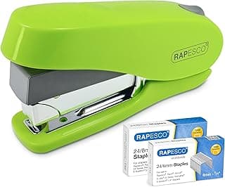 Rapesco 1470 Grapadora Luna Esfuerzo Reducido con 2000 Grapas, 50 Hojas de Capacidad, Verde
