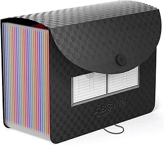 ABC life Carpeta de documentos A4, Carpeta A4, Carpeta de 26 compartimentos, Organizador de archivos, Bolsa de documentos de gran capacidad, Carpeta expandible en acordeón