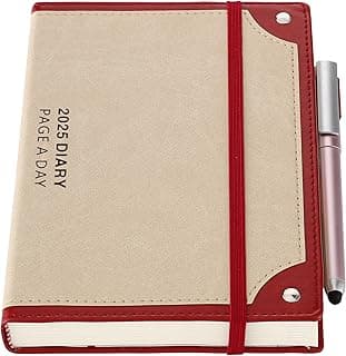 Mljtoyo Agenda académica 2025 un día por página, agenda diaria de enero a diciembre de 2025, agenda de tapa dura, agenda semanal y mensual con bolígrafo, soporte para bolígrafos, 3 marcapáginas,
