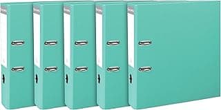 Exacompta - Ref. 53303SE – Juego de 5 archivadores con palanca – Espalda de 80 mm – Mecánica Prem'Touch – Formato A4 – Exterior de polipropileno/interior de polipropileno – Verde claro