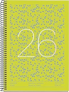Miquelrius - Agenda 18 Meses 2025 2026, Planificador Semanal: de Julio'25 a Diciembre'26, Tamaño 155 x 213 mm, Semana Vista, Espiral Metálico, Cubierta de Cartón Forrado, Español-Inglés-Portugués