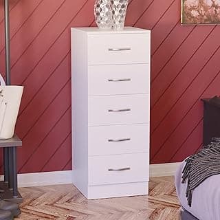 Vida Designs Pecho Cómoda Estrecha, Madera de ingeniería, White, 36D x 34.5W x 90H centimetres