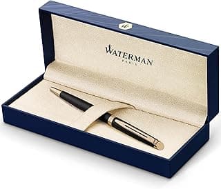 Waterman Hemisphere Ballpoint Pen, Medium Point, Matt Black Gold Trim