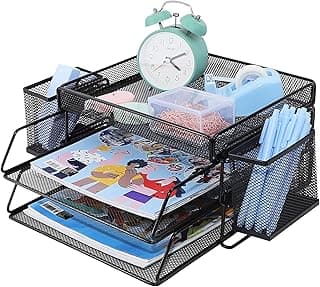 Bandeja de 2 niveles, bandeja de archivo para escritorio de oficina, bandeja organizadora de escritorio, carpeta de bandeja de archivo de papel, organizador de escritorio A4, soporte de documentos