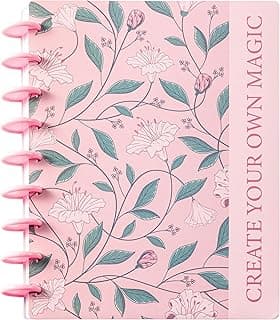 MGGAO Mariposa encuadernado en disco Diario Planificador para las mujeres y los hombres, cuadernos rayados, 200 páginas, College Ruled Diario cuaderno para la escuela Oficina