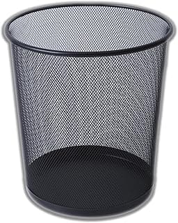IPEA Papelera de Malla Metálica Negra – 26 x 23 cm – Papelera de Reciclaje para Oficina, Casa, Dormitorio, Escuela de Metal – Cesta de Basura para Escritorio, Mesa, Mueble