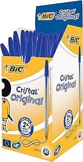 BIC Bolígrafo de punta redonda, 50 unidades, Azul, 50 Unidad (Paquete de 1)